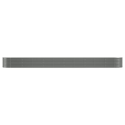 Canteiro elevado jardim 440x80x36cm aço galvanizado cinzento