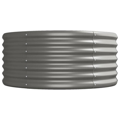 Canteiro elevado jardim 440x80x36cm aço galvanizado cinzento