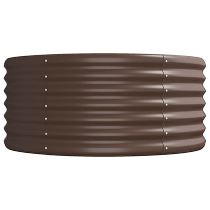Canteiro elevado jardim 440x80x36cm aço galvanizado castanho