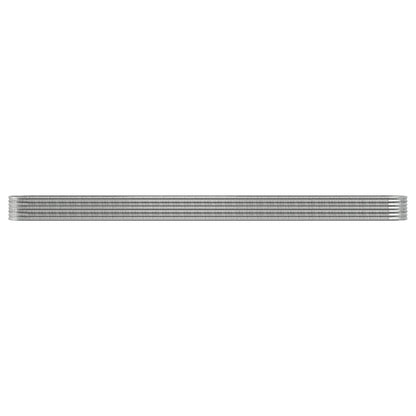 Canteiro elevado jardim 440x80x36cm aço galvanizado prateado