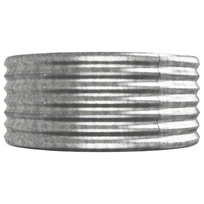Canteiro elevado jardim 440x80x36cm aço galvanizado prateado