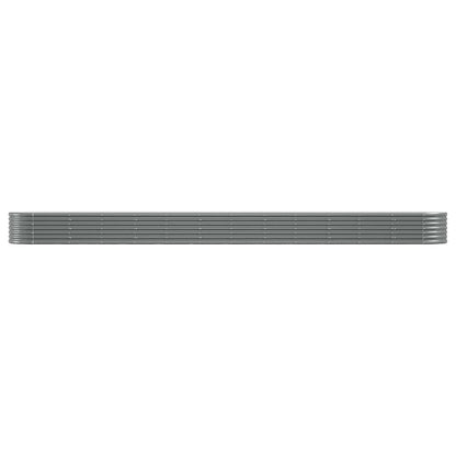 Canteiro elevado jardim 512x80x36cm aço galvanizado cinzento