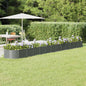 Canteiro elevado jardim 512x80x36cm aço galvanizado cinzento