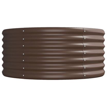 Canteiro elevado jardim 512x80x36cm aço galvanizado castanho