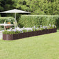 Canteiro elevado jardim 512x80x36cm aço galvanizado castanho