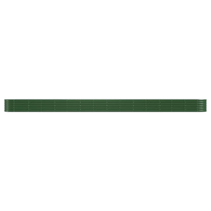 Canteiro elevado jardim 620x80x36 cm aço galvanizado verde