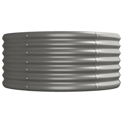 Canteiro elevado jardim 620x80x36cm aço galvanizado cinzento