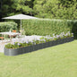 Canteiro elevado jardim 620x80x36cm aço galvanizado cinzento