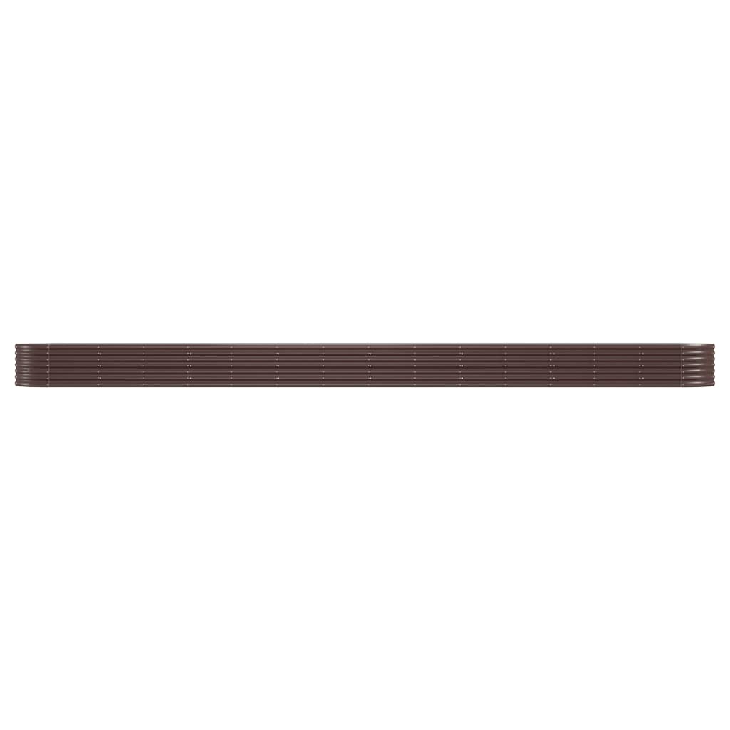 Canteiro elevado jardim 620x80x36cm aço galvanizado castanho