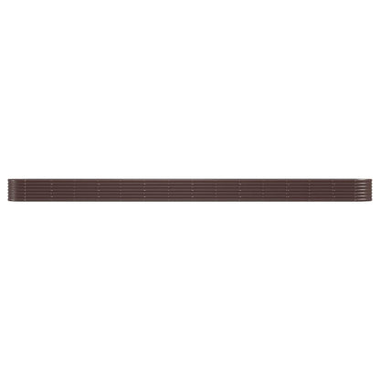 Canteiro elevado jardim 620x80x36cm aço galvanizado castanho
