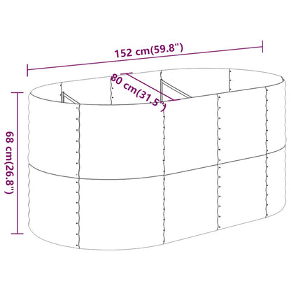 Canteiro elevado jardim 152x80x68 cm aço galvanizado verde