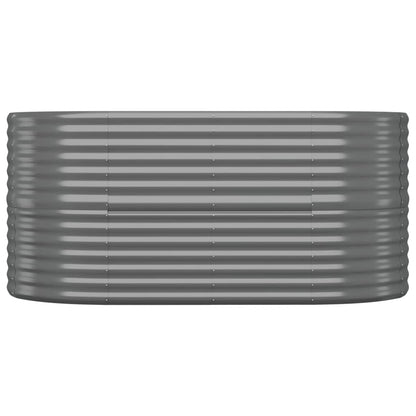 Canteiro elevado jardim 152x80x68cm aço galvanizado cinzento