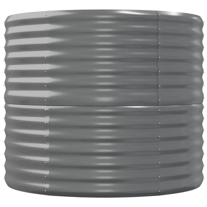 Canteiro elevado jardim 152x80x68cm aço galvanizado cinzento