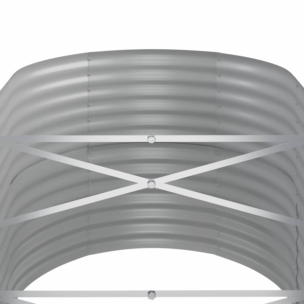 Canteiro elevado jardim 152x80x68cm aço galvanizado cinzento