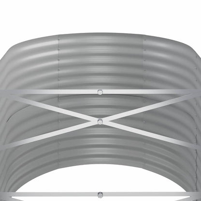 Canteiro elevado jardim 152x80x68cm aço galvanizado cinzento