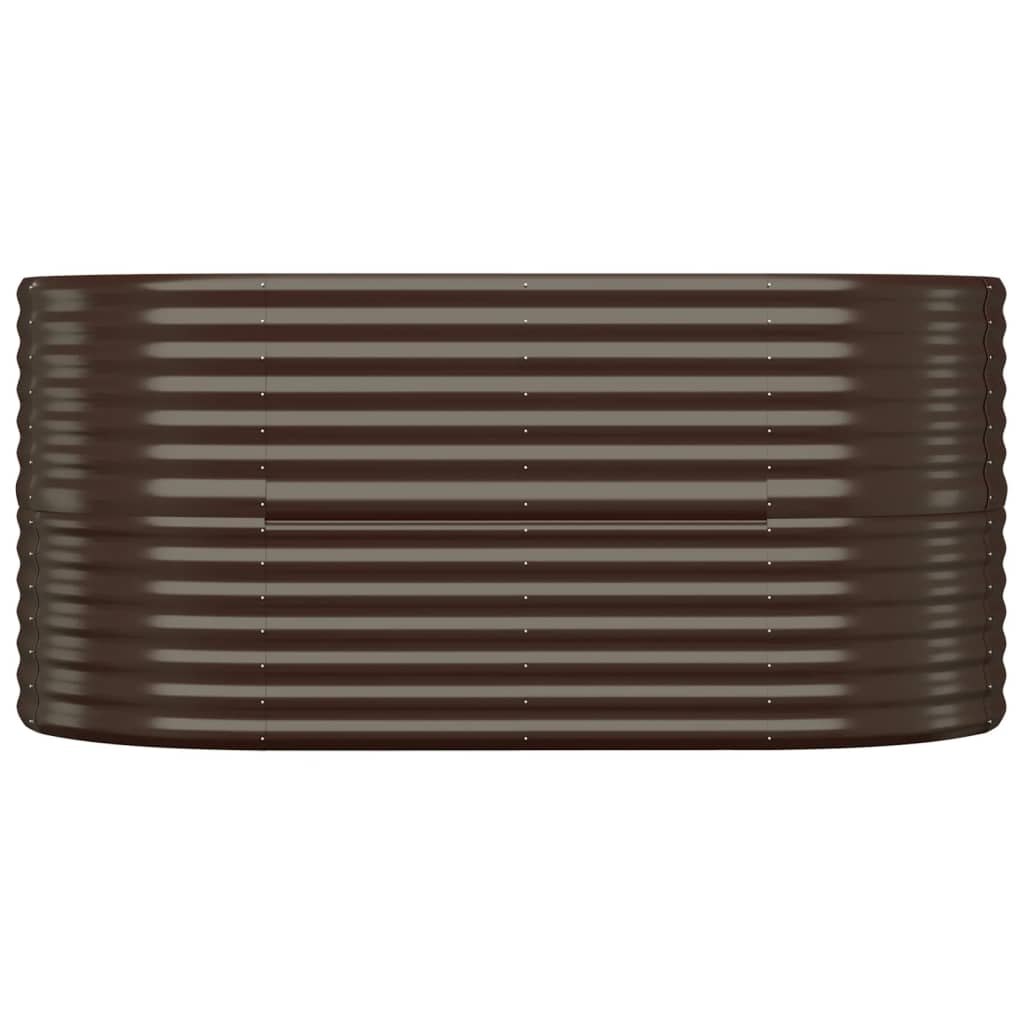 Canteiro elevado jardim 152x80x68cm aço galvanizado castanho