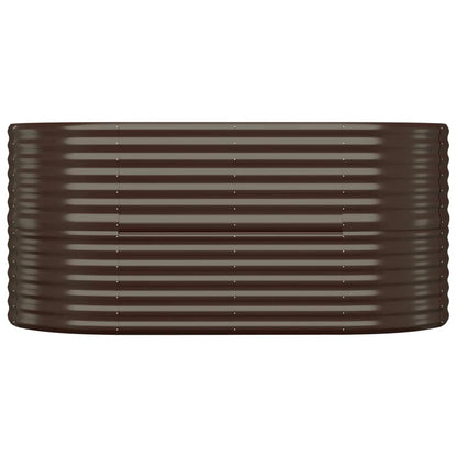 Canteiro elevado jardim 152x80x68cm aço galvanizado castanho