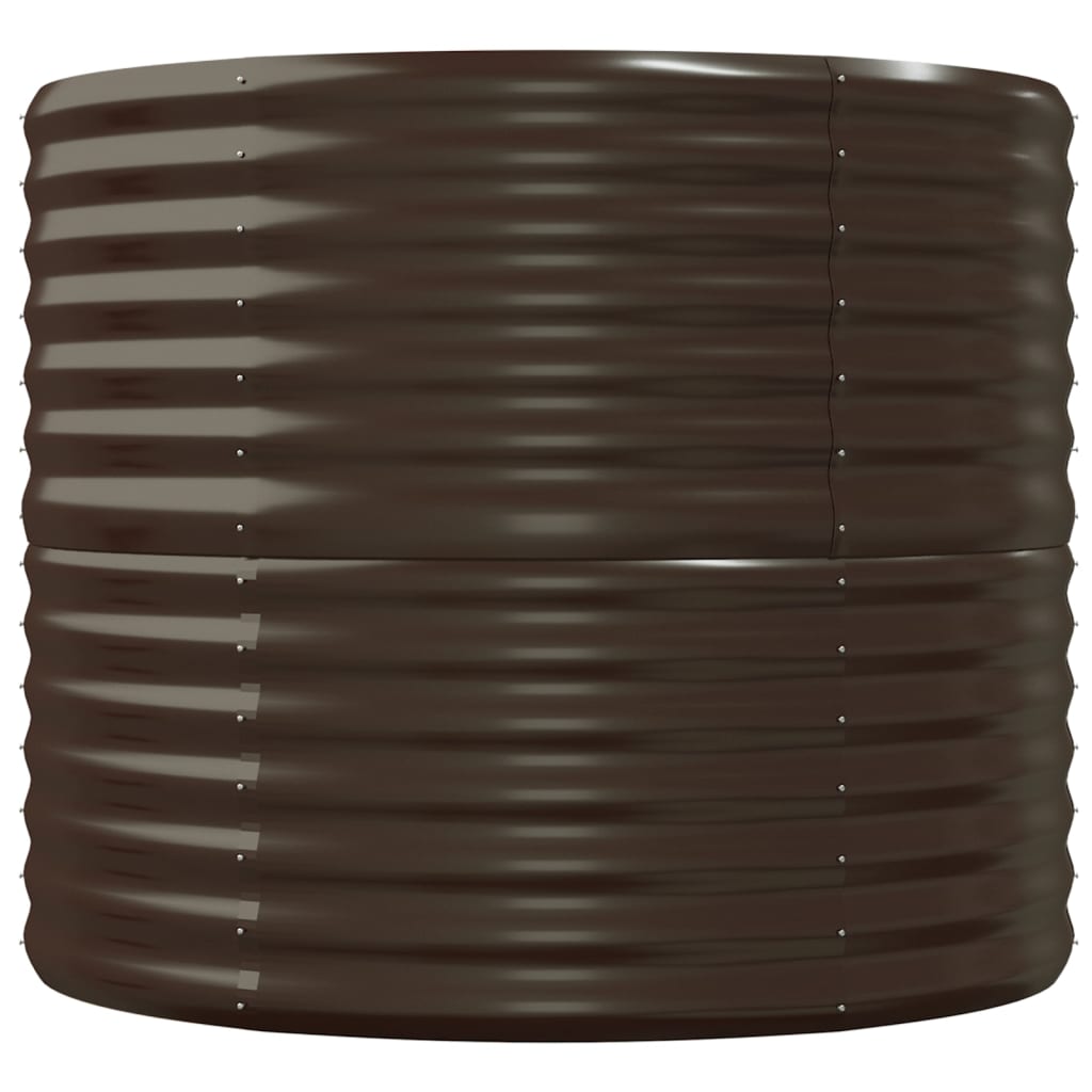 Canteiro elevado jardim 152x80x68cm aço galvanizado castanho
