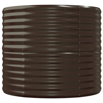 Canteiro elevado jardim 152x80x68cm aço galvanizado castanho