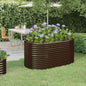 Canteiro elevado jardim 152x80x68cm aço galvanizado castanho
