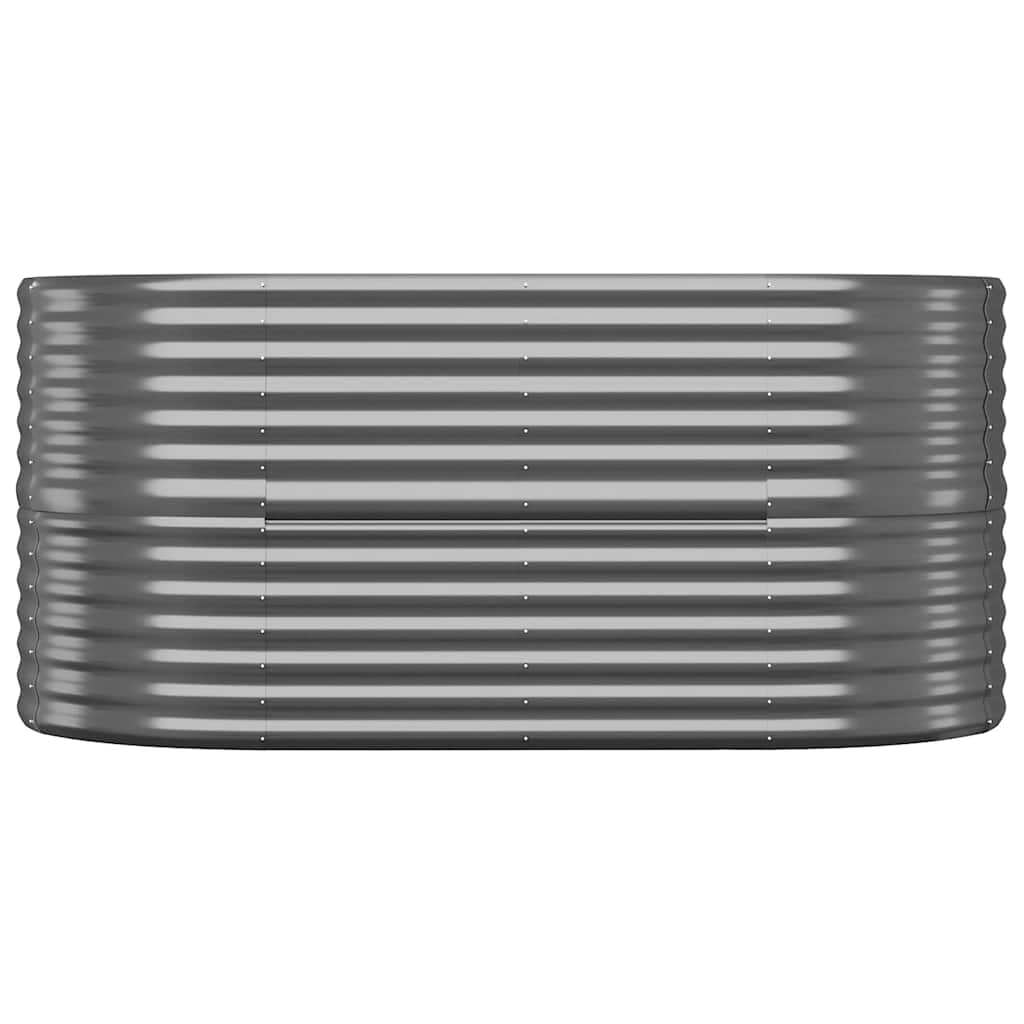 Canteiro elevado jardim 152x80x68 aço galvanizado antracite