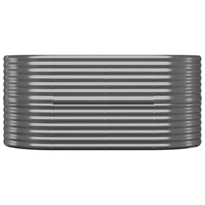 Canteiro elevado jardim 152x80x68 aço galvanizado antracite