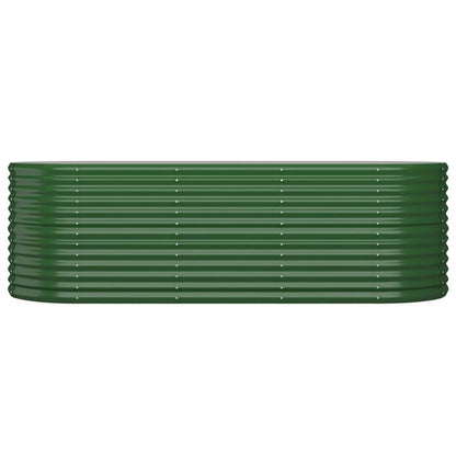 Canteiro elevado jardim 224x80x68 cm aço galvanizado verde