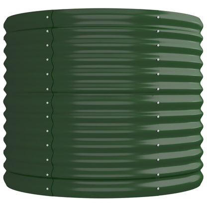 Canteiro elevado jardim 224x80x68 cm aço galvanizado verde