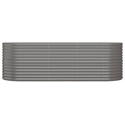 Canteiro elevado jardim 224x80x68cm aço galvanizado cinzento