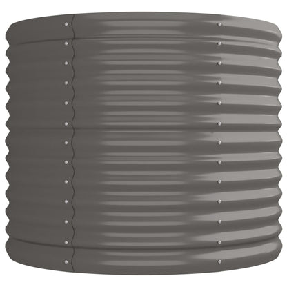 Canteiro elevado jardim 224x80x68cm aço galvanizado cinzento