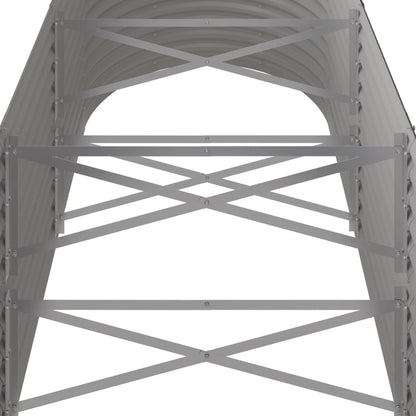 Canteiro elevado jardim 224x80x68cm aço galvanizado cinzento