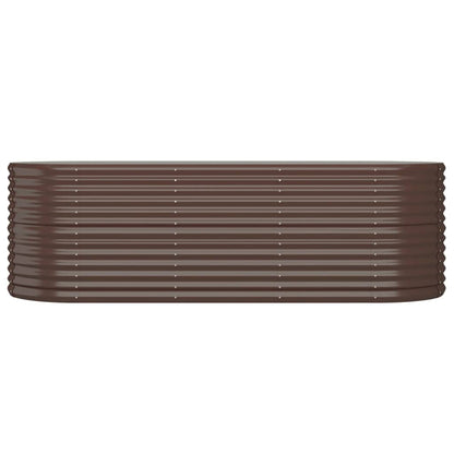 Canteiro elevado jardim 224x80x68cm aço galvanizado castanho