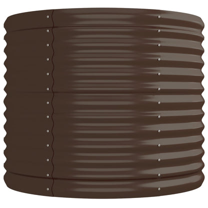 Canteiro elevado jardim 224x80x68cm aço galvanizado castanho