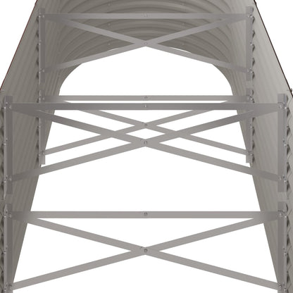 Canteiro elevado jardim 224x80x68cm aço galvanizado castanho