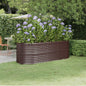 Canteiro elevado jardim 224x80x68cm aço galvanizado castanho