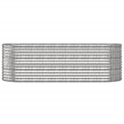 Canteiro elevado jardim 224x80x68cm aço galvanizado prateado