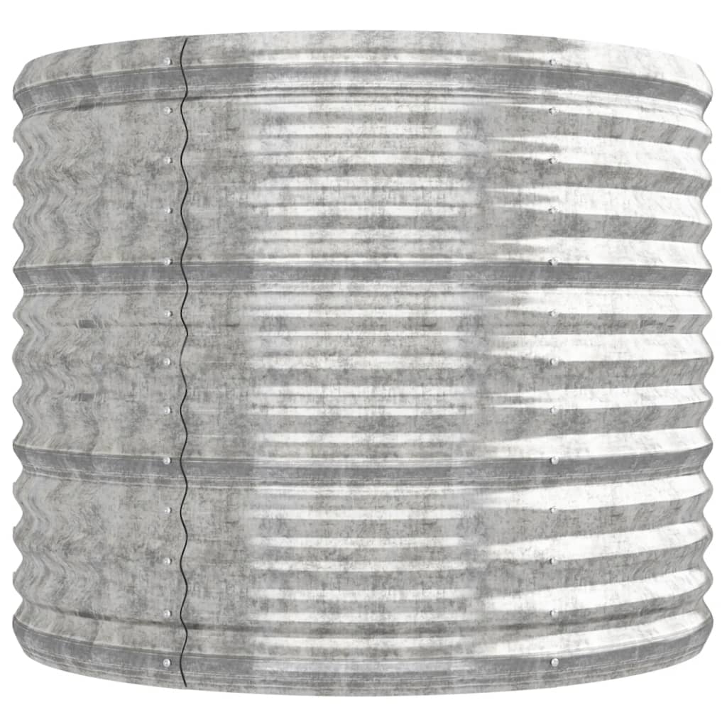 Canteiro elevado jardim 224x80x68cm aço galvanizado prateado
