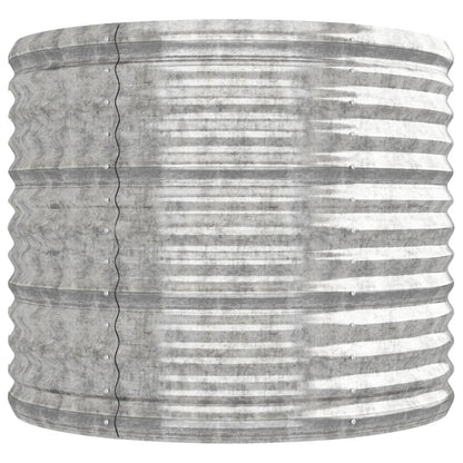Canteiro elevado jardim 224x80x68cm aço galvanizado prateado