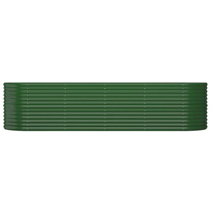 Canteiro elevado jardim 296x80x68 cm aço galvanizado verde