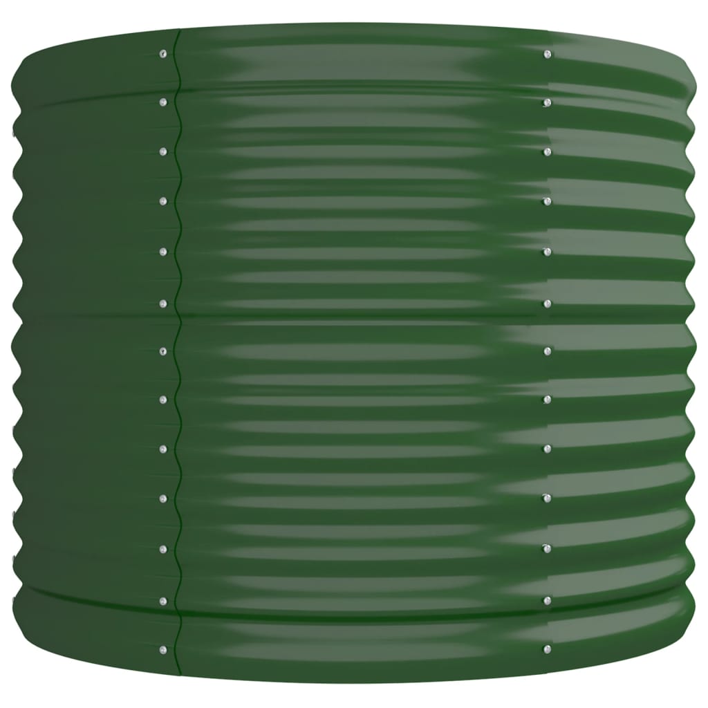 Canteiro elevado jardim 296x80x68 cm aço galvanizado verde