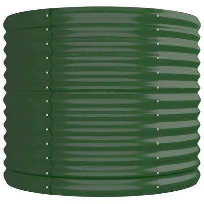 Canteiro elevado jardim 296x80x68 cm aço galvanizado verde