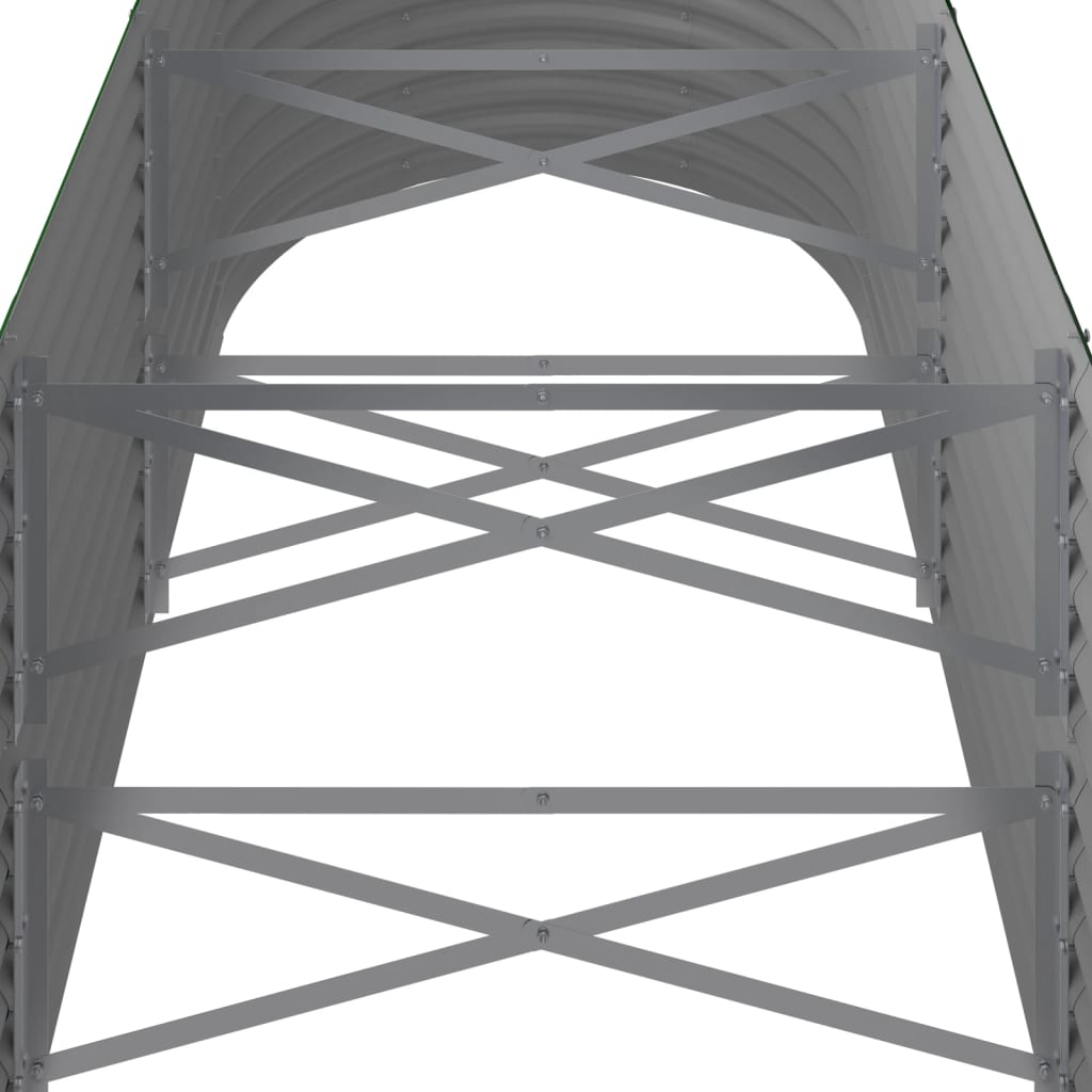 Canteiro elevado jardim 296x80x68 cm aço galvanizado verde