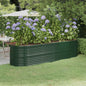 Canteiro elevado jardim 296x80x68 cm aço galvanizado verde