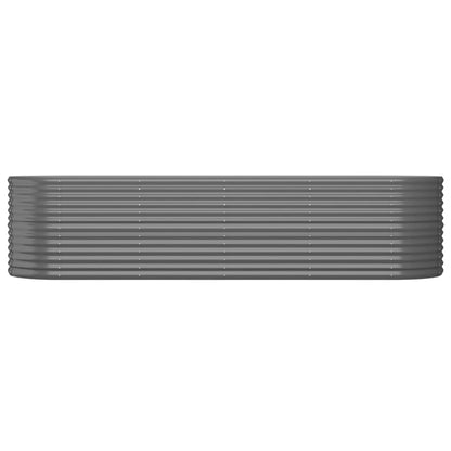 Canteiro elevado jardim 296x80x68cm aço galvanizado cinzento