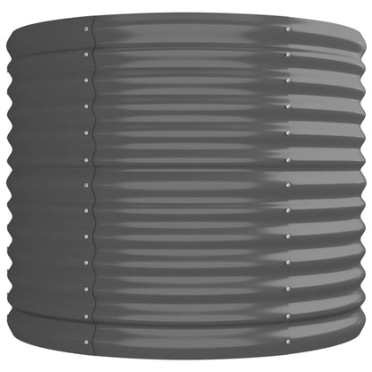 Canteiro elevado jardim 296x80x68cm aço galvanizado cinzento