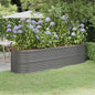 Canteiro elevado jardim 296x80x68cm aço galvanizado cinzento