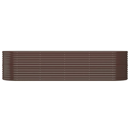 Canteiro elevado jardim 296x80x68cm aço galvanizado castanho