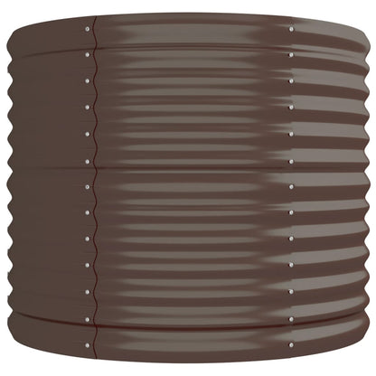 Canteiro elevado jardim 296x80x68cm aço galvanizado castanho
