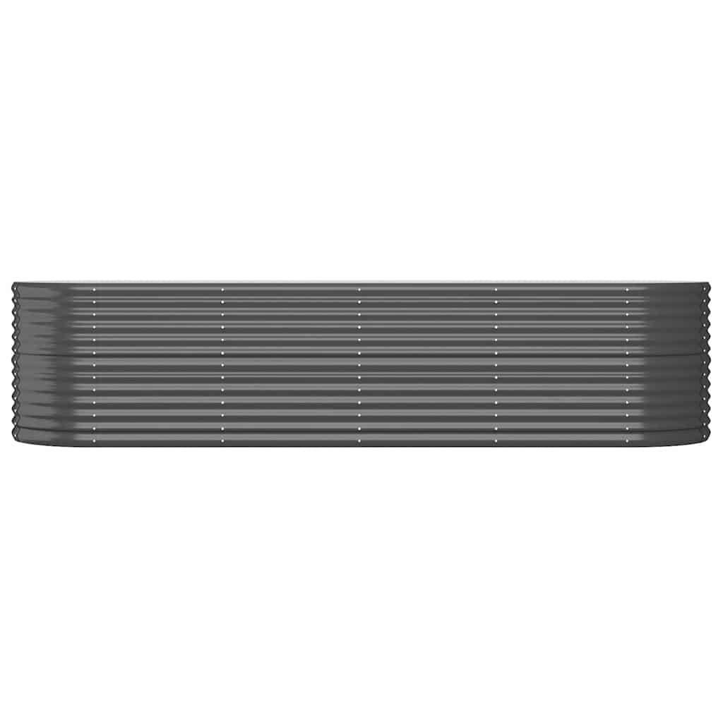 Canteiro elevado jardim 296x80x68 aço galvanizado antracite