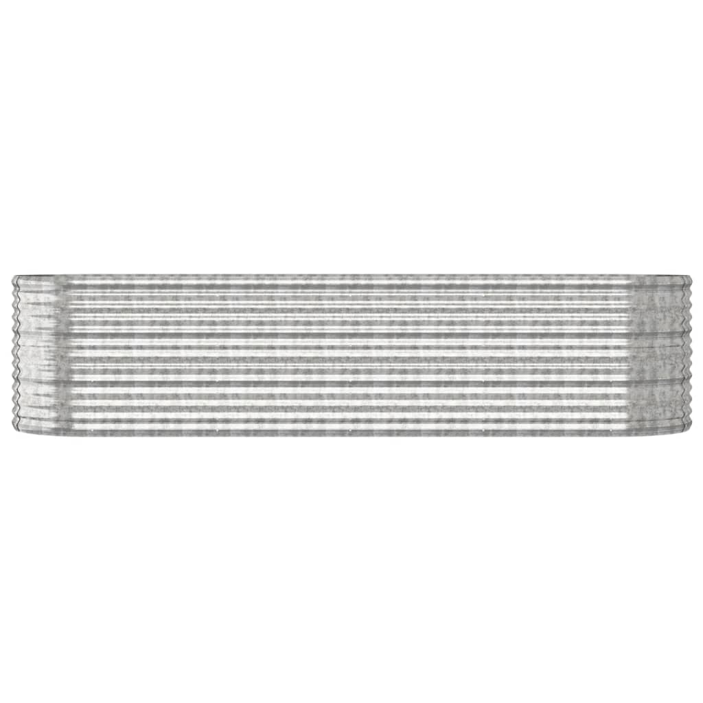 Canteiro elevado jardim 296x80x68cm aço galvanizado prateado